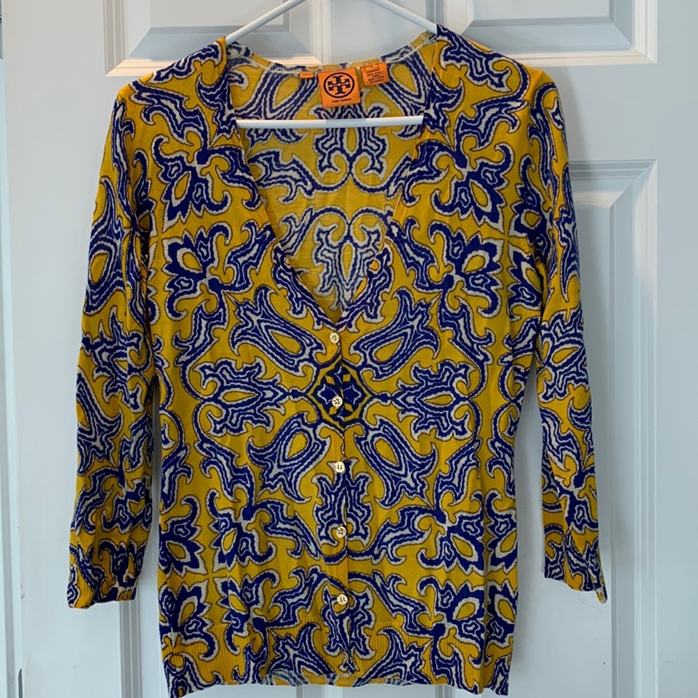 🌟Rare find! Tory Burch paisley cardigan sweater!!